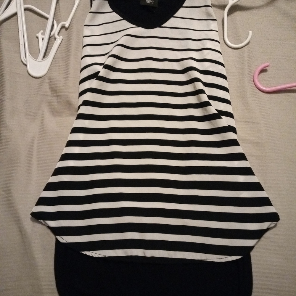 Women's black and white stripe top